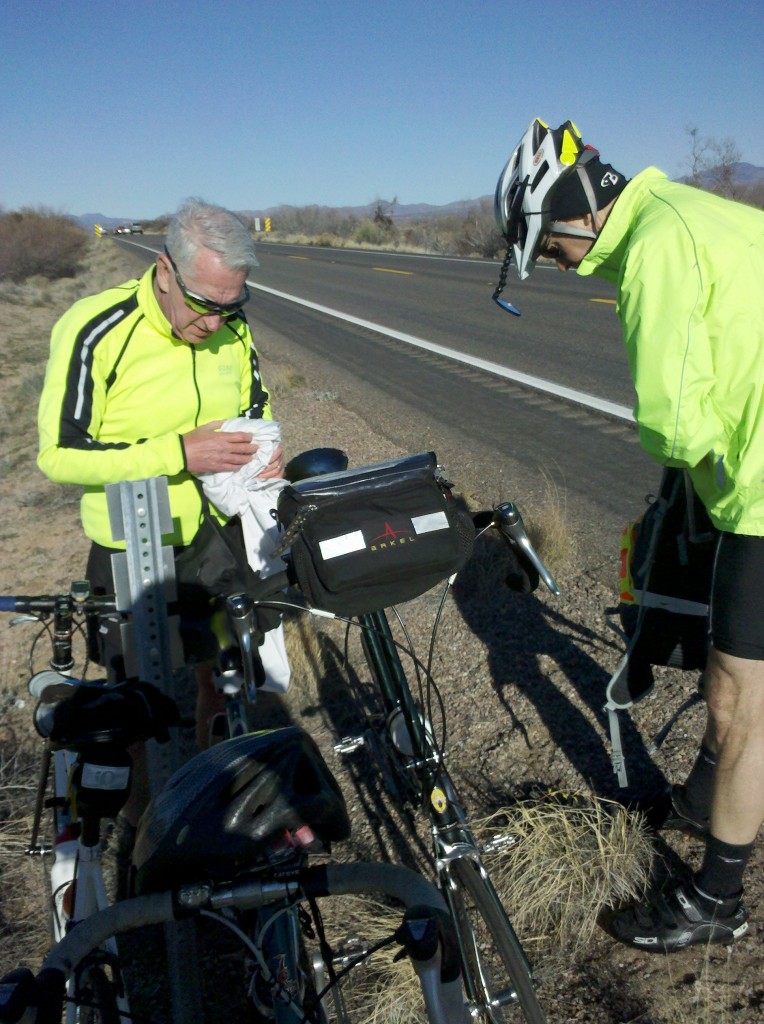 Tim and Mark some 10 miles out of Globe on US70.