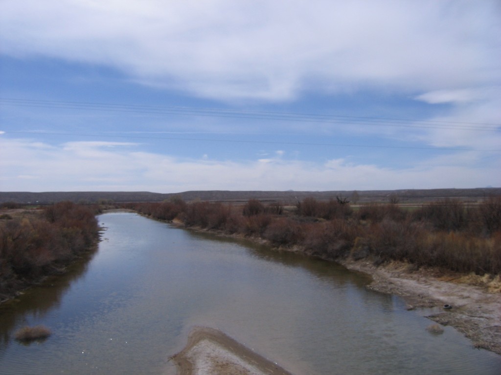The mighty Rio Grande. All of the water is used for irrigation. We crossed it two more times and it was almost dried up at the final crossing.