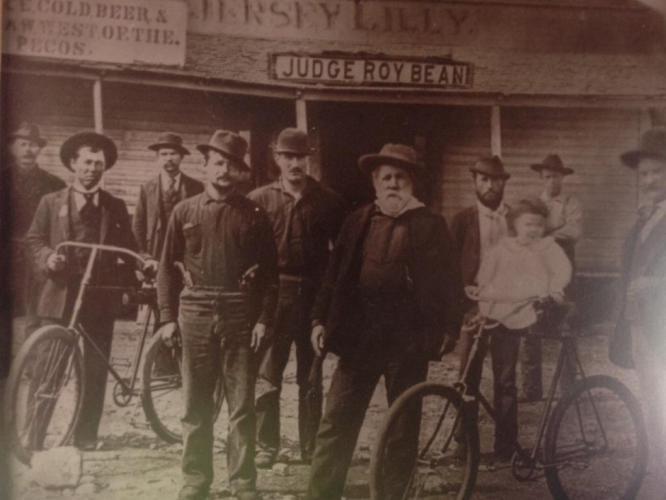 Judge Bean (in the center with the beard) and his bicycle club buddies.