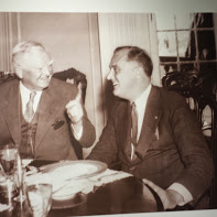 Photograph of Garner making a point to FDR.