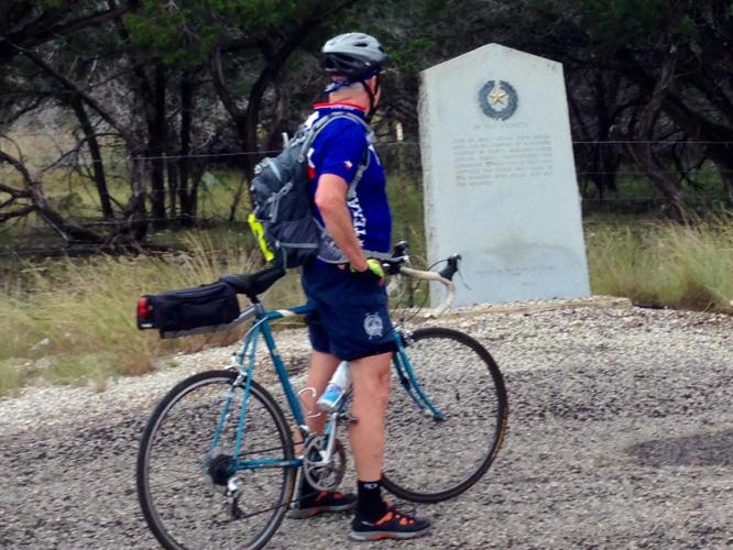 Believe it or not, this is Tim at an historical marker. Late in the afternoon, he actually wanted to finish the ride so bad that he passed one without stopping. You know it must have been a hard ride for that to happen!