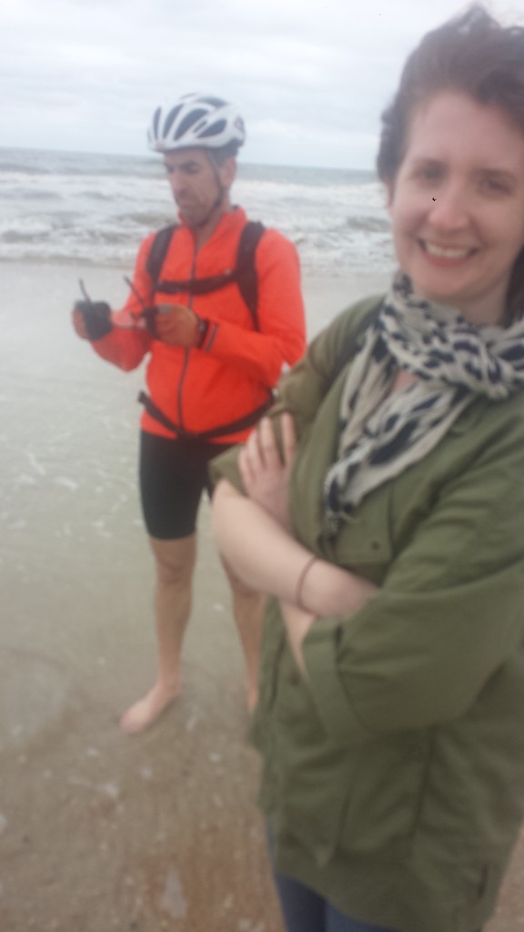 Matt and Beth on St. Augustine Beach. Unquestionably, Matt was a great help in both Legs 5 and 6, readily taking the point and allowing us to draft behind him, thereby making it wasier for all of the brothers. Thanks Matt!
