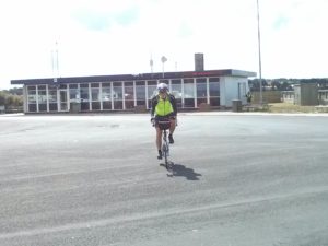 Tim approaching the ferry to Als.